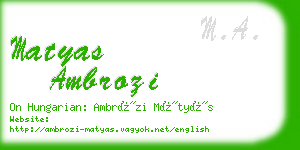 matyas ambrozi business card